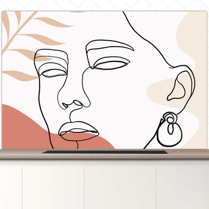 Spatscherm - Vrouw met blad