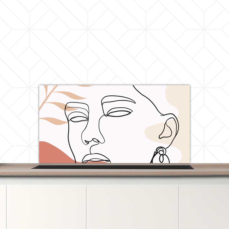 Spatscherm - Vrouw met blad