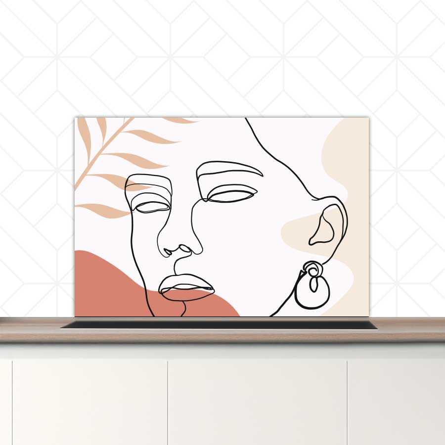 Spatscherm - Vrouw met blad