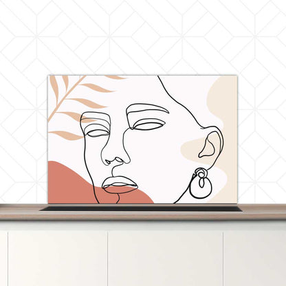 Spatscherm - Vrouw met blad