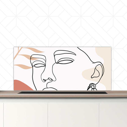 Spatscherm - Vrouw met blad