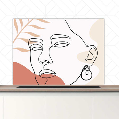 Spatscherm - Vrouw met blad