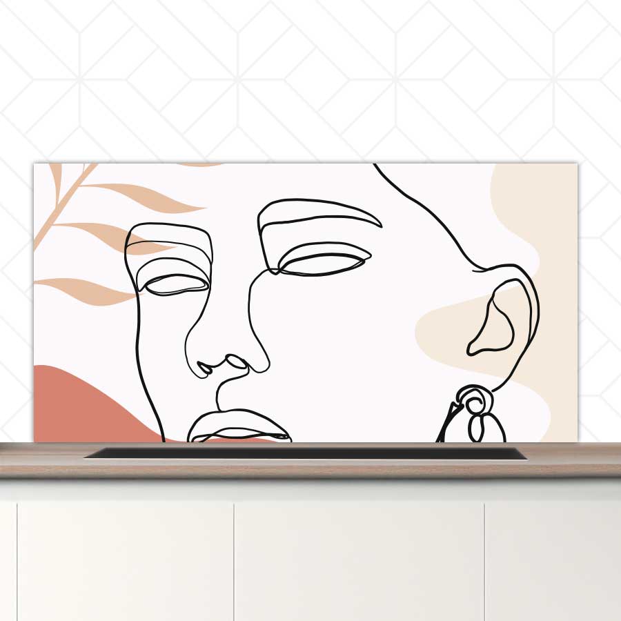 Spatscherm - Vrouw met blad