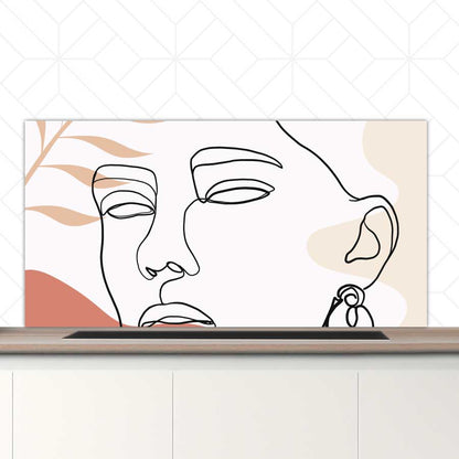 Spatscherm - Vrouw met blad