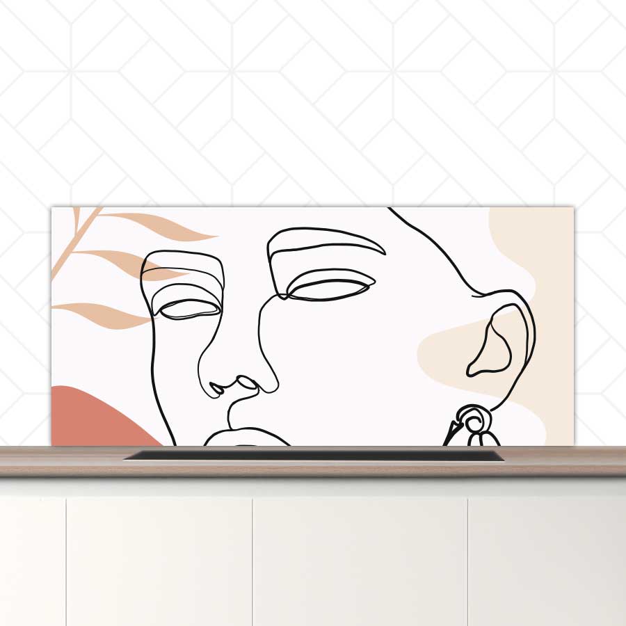 Spatscherm - Vrouw met blad