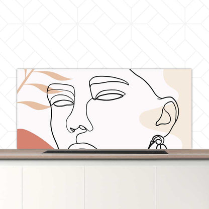 Spatscherm - Vrouw met blad