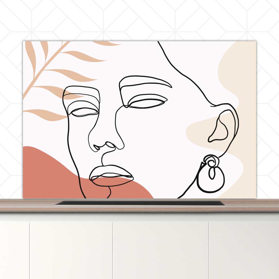 Spatscherm - Vrouw met blad