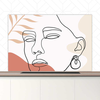 Spatscherm - Vrouw met blad