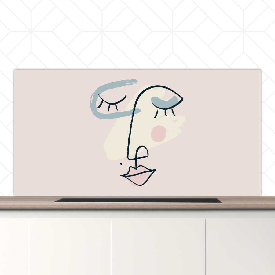 Spatscherm - Minimalistisch vrouwengezicht