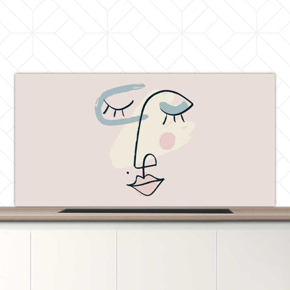 Spatscherm - Minimalistisch vrouwengezicht