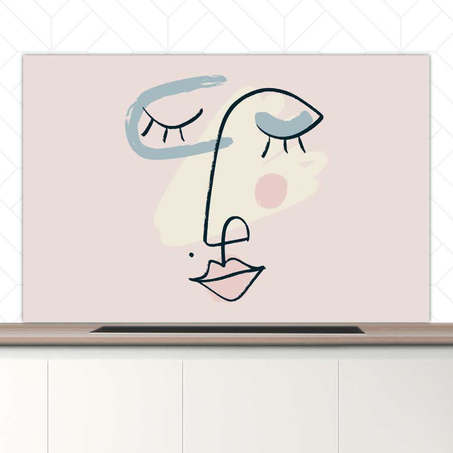 Spatscherm - Minimalistisch vrouwengezicht