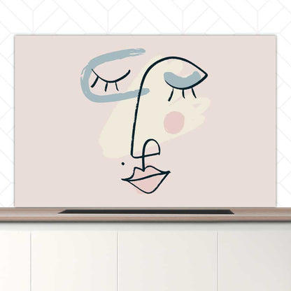 Spatscherm - Minimalistisch vrouwengezicht