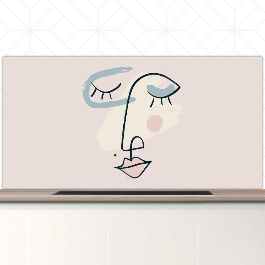 Spatscherm - Minimalistisch vrouwengezicht