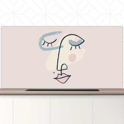 Spatscherm - Minimalistisch vrouwengezicht