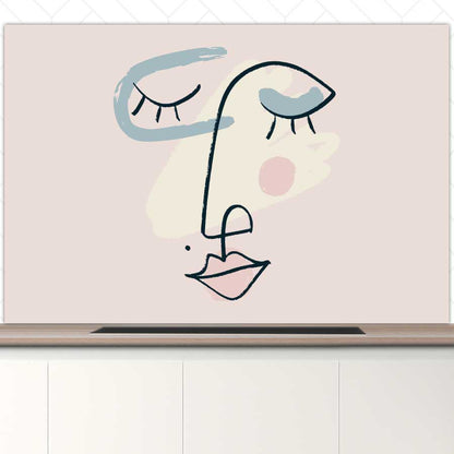 Spatscherm - Minimalistisch vrouwengezicht