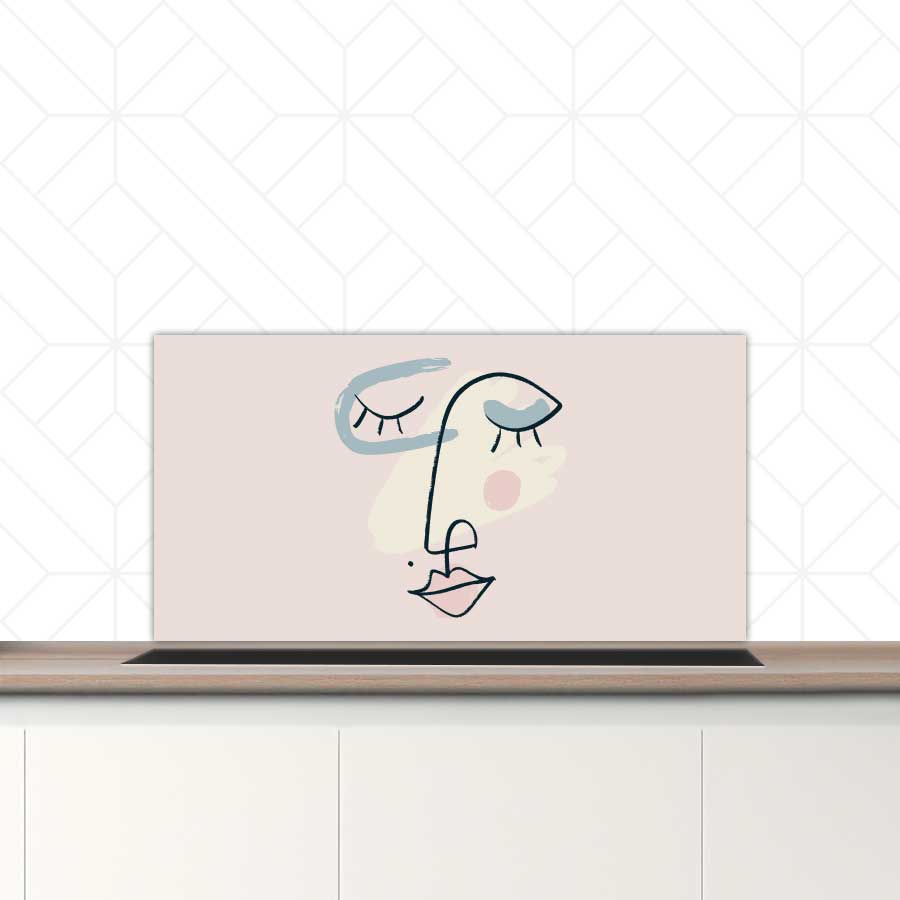 Spatscherm - Minimalistisch vrouwengezicht