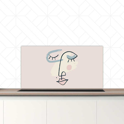 Spatscherm - Minimalistisch vrouwengezicht