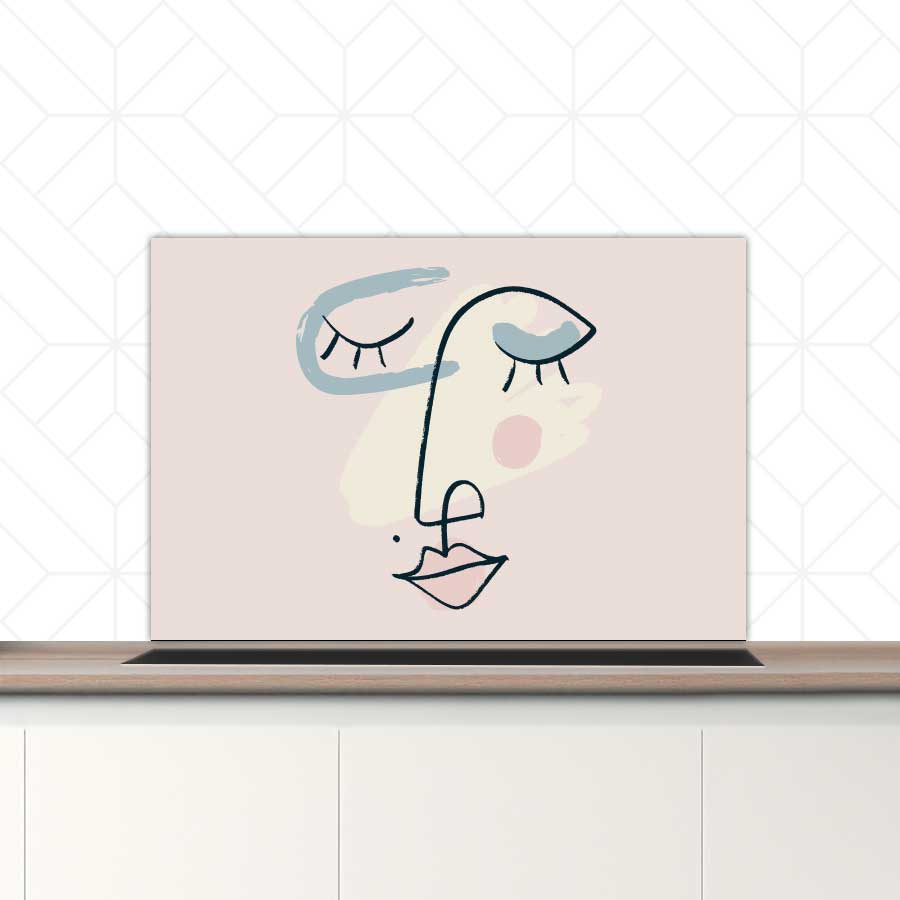 Spatscherm - Minimalistisch vrouwengezicht