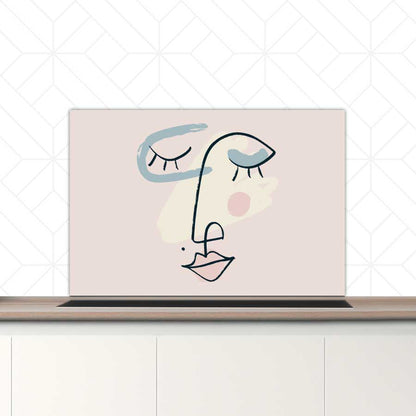 Spatscherm - Minimalistisch vrouwengezicht