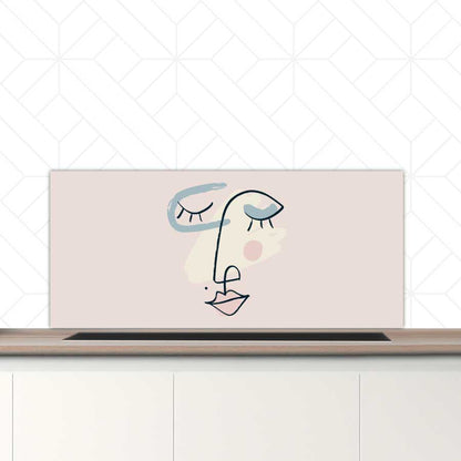 Spatscherm - Minimalistisch vrouwengezicht