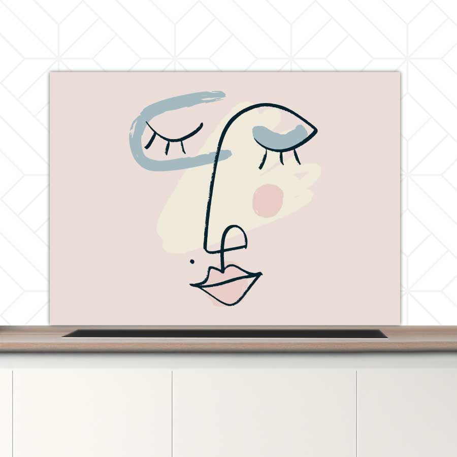 Spatscherm - Minimalistisch vrouwengezicht