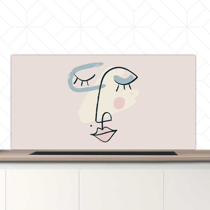 Spatscherm - Minimalistisch vrouwengezicht