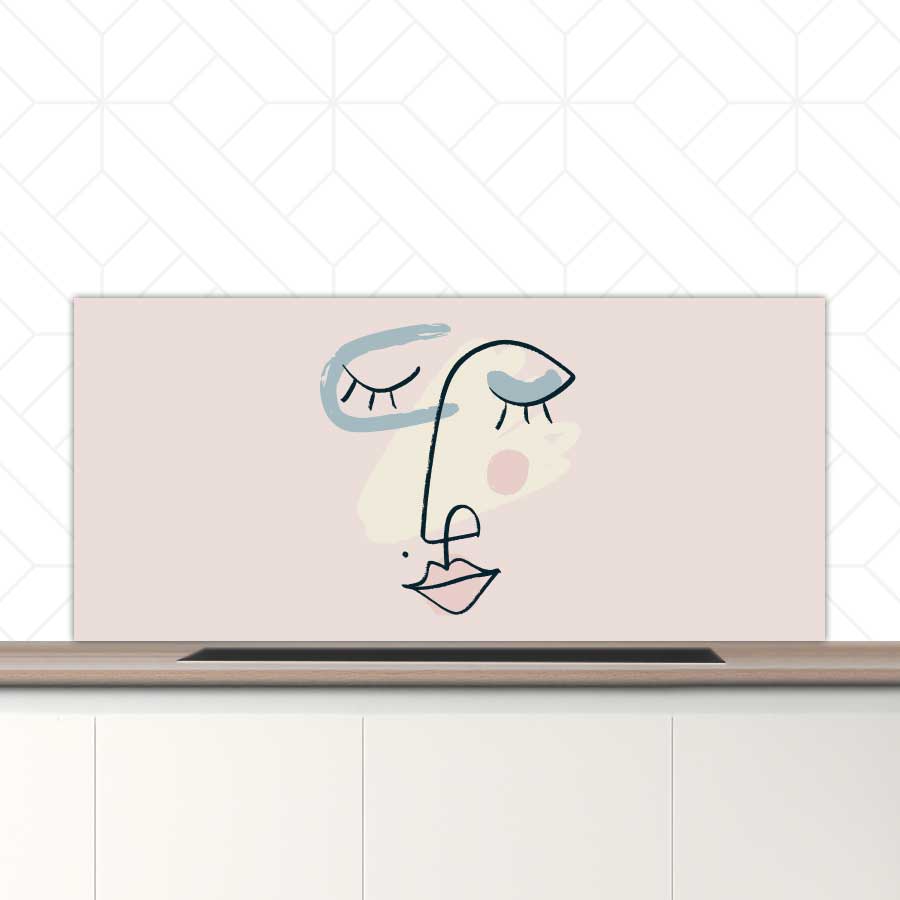 Spatscherm - Minimalistisch vrouwengezicht