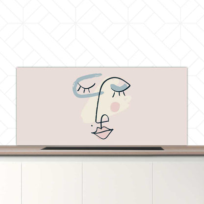 Spatscherm - Minimalistisch vrouwengezicht