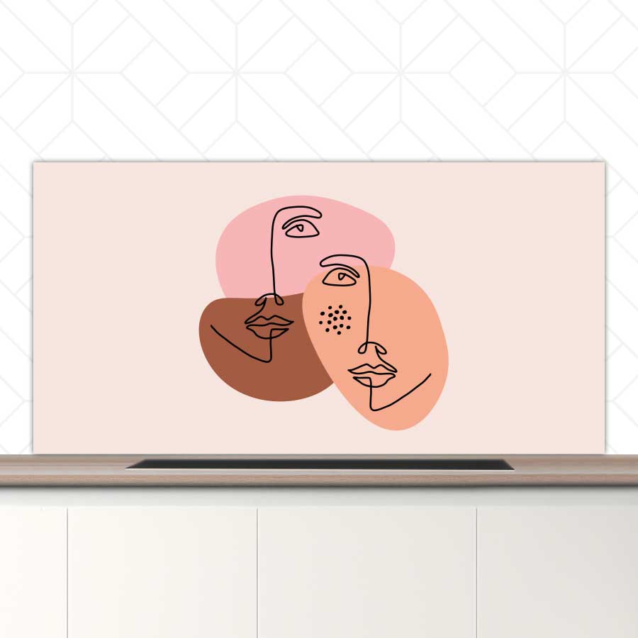 Spatscherm - Portret van twee vrouwen