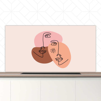 Spatscherm - Portret van twee vrouwen