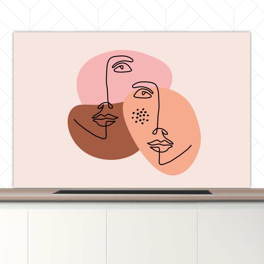 Spatscherm - Portret van twee vrouwen