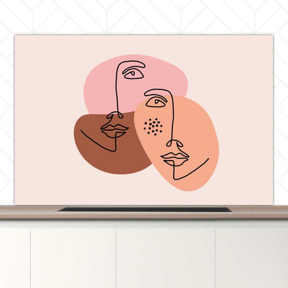 Spatscherm - Portret van twee vrouwen