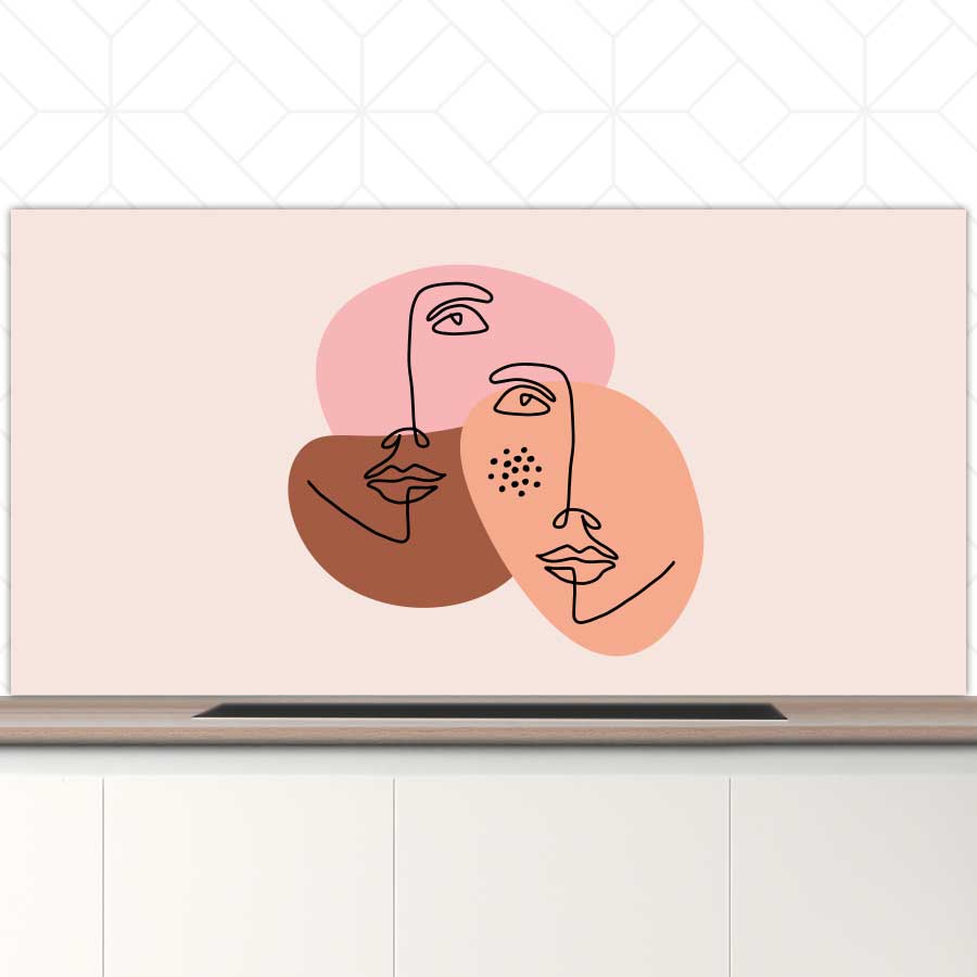 Spatscherm - Portret van twee vrouwen