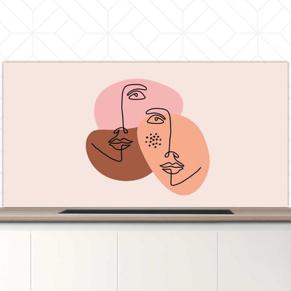 Spatscherm - Portret van twee vrouwen