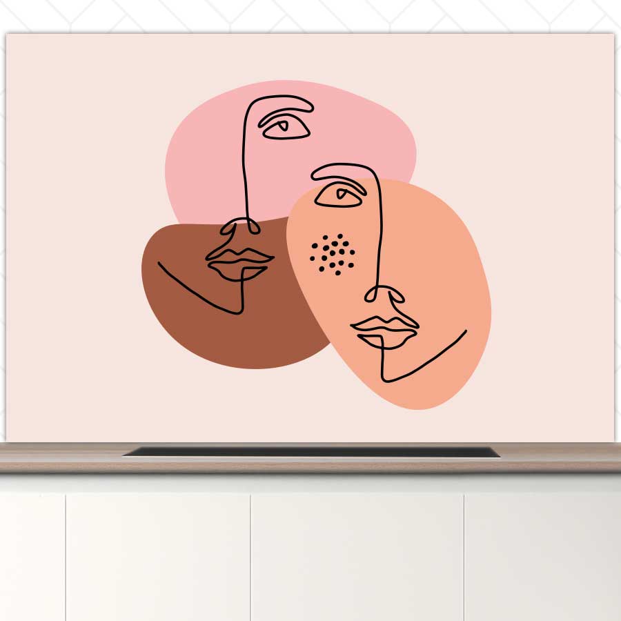 Spatscherm - Portret van twee vrouwen