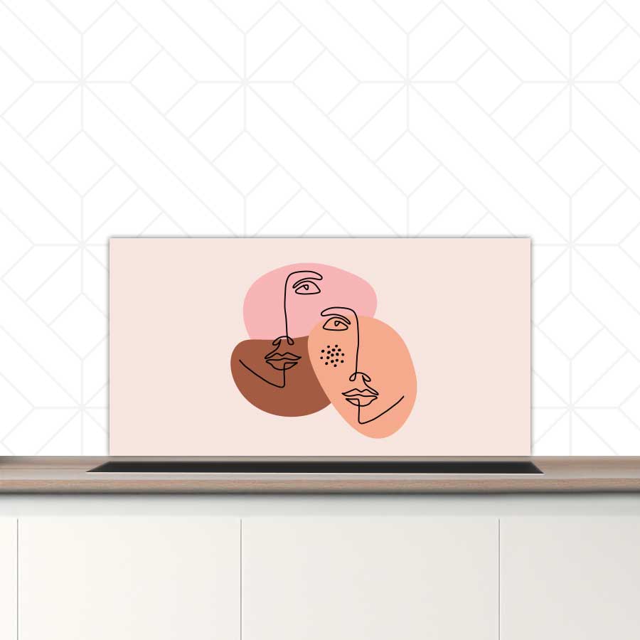 Spatscherm - Portret van twee vrouwen