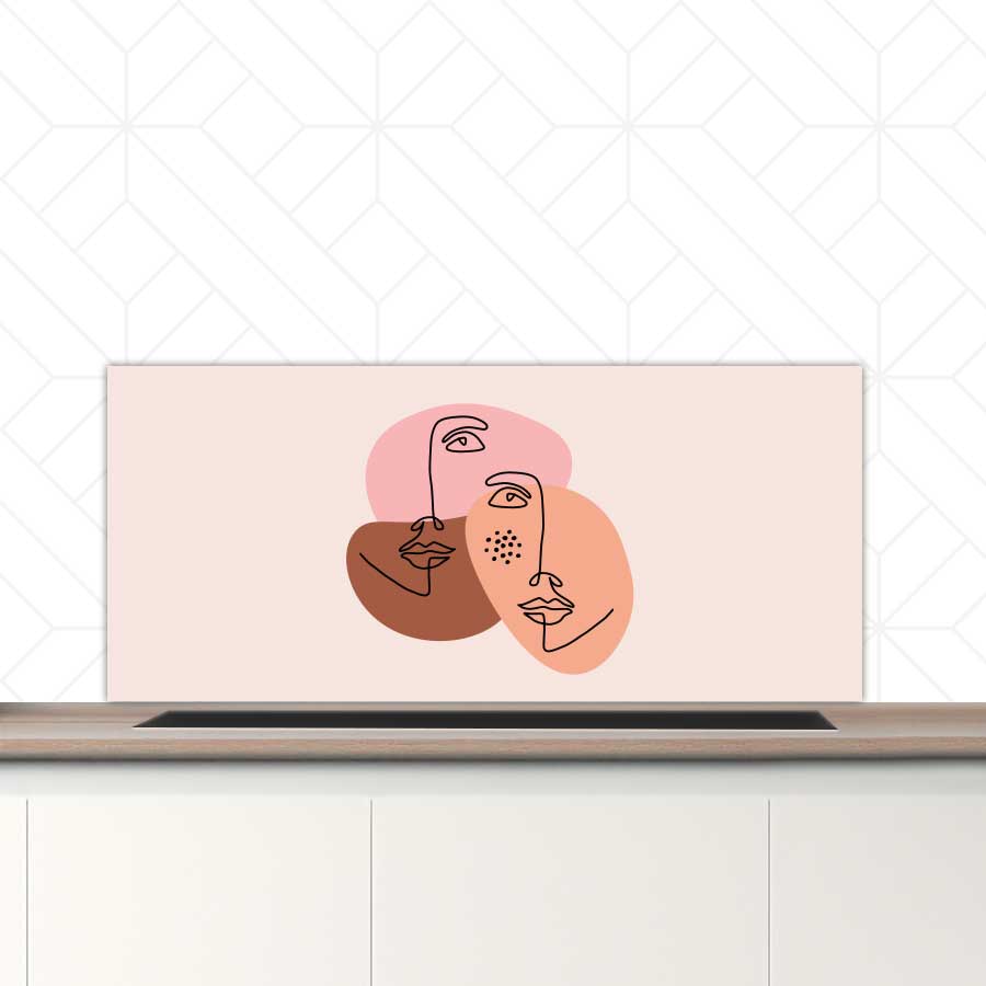 Spatscherm - Portret van twee vrouwen