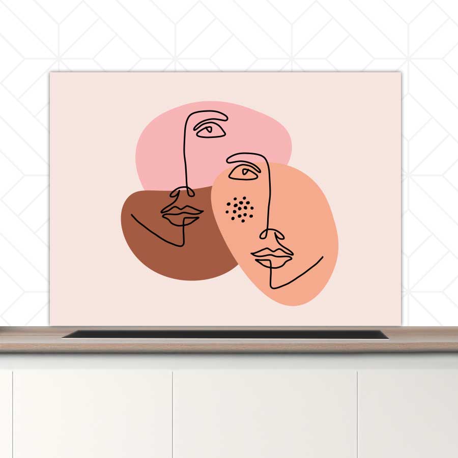 Spatscherm - Portret van twee vrouwen