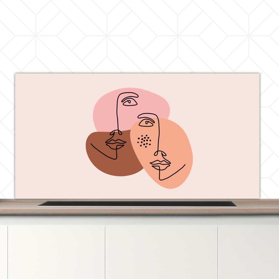 Spatscherm - Portret van twee vrouwen