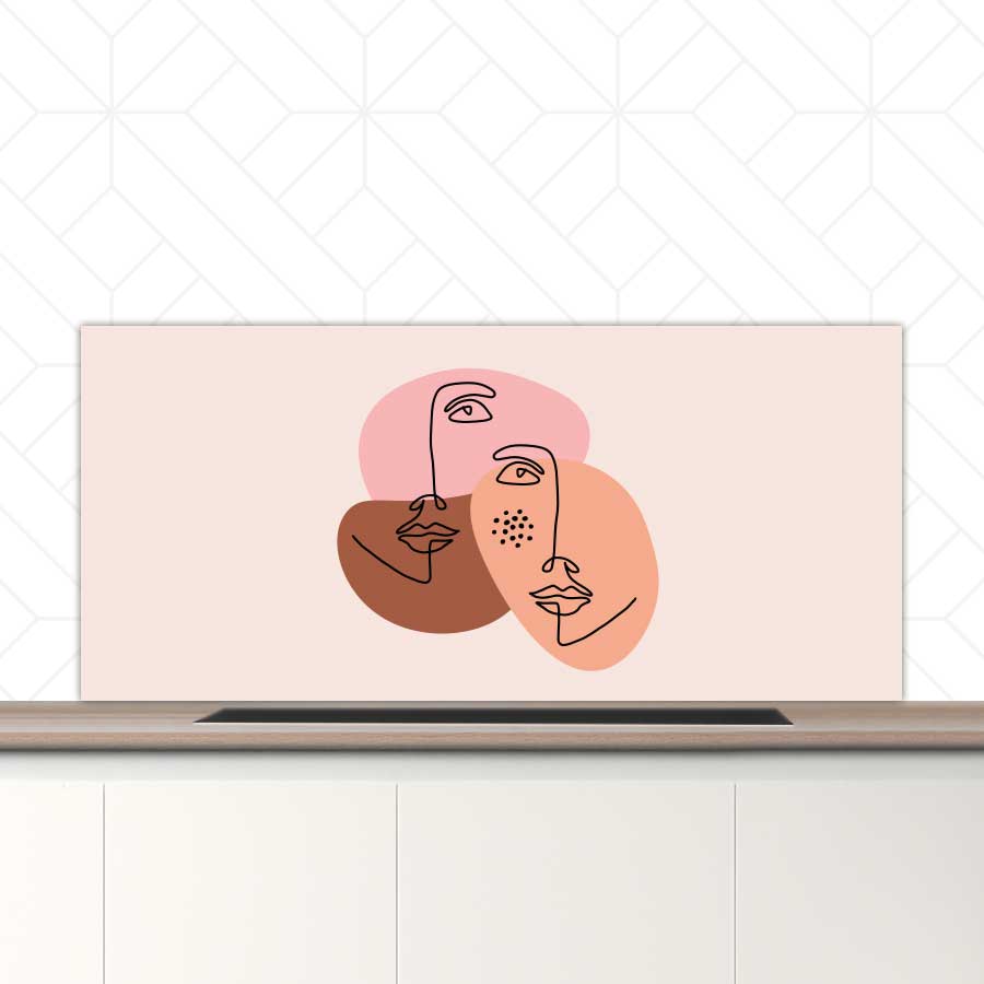 Spatscherm - Portret van twee vrouwen