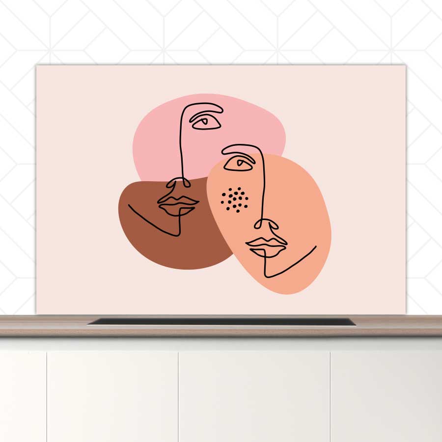 Spatscherm - Portret van twee vrouwen