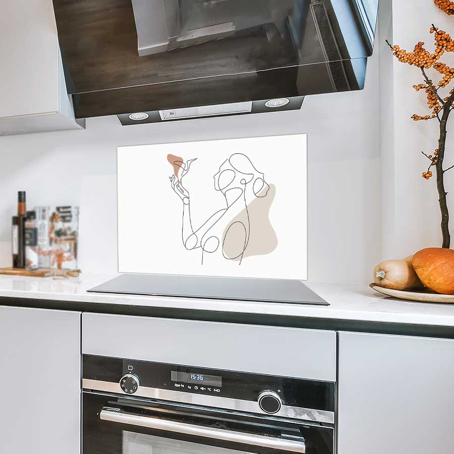 Spatscherm - Vrouw met vogel