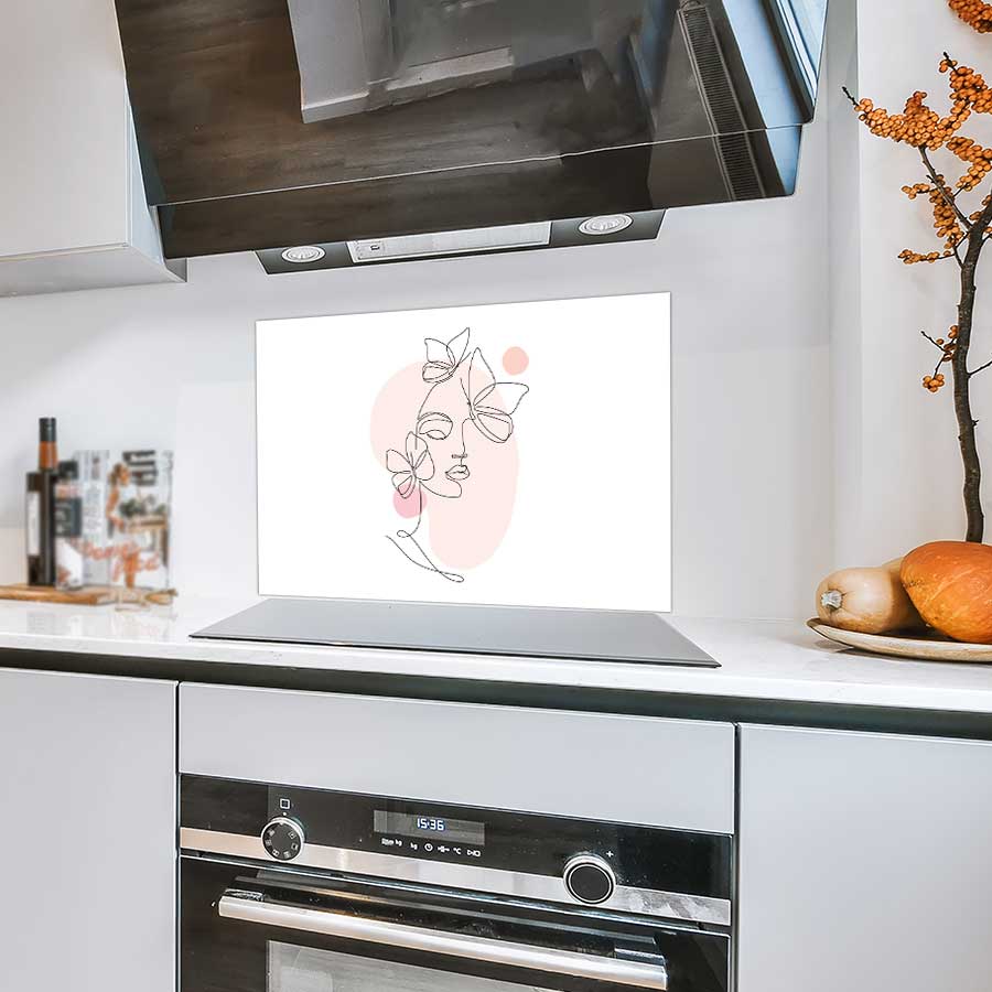 Spatscherm - Vrouw met vlinder