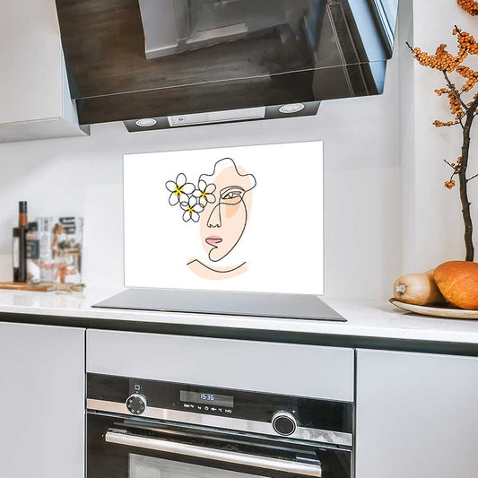 Spatscherm - Vrouw met bloemen