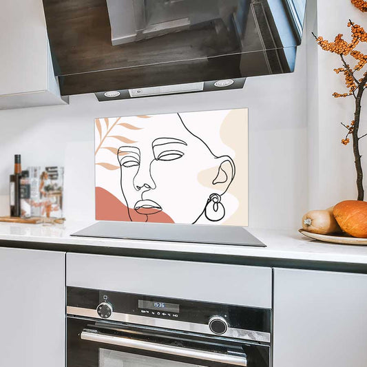 Spatscherm - Vrouw met blad