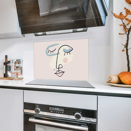 Spatscherm - Minimalistisch vrouwengezicht