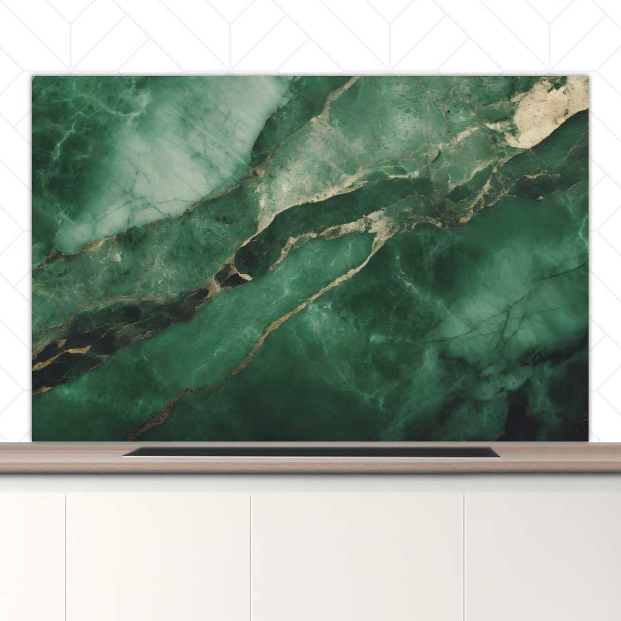 Spatscherm - Marmer Groen