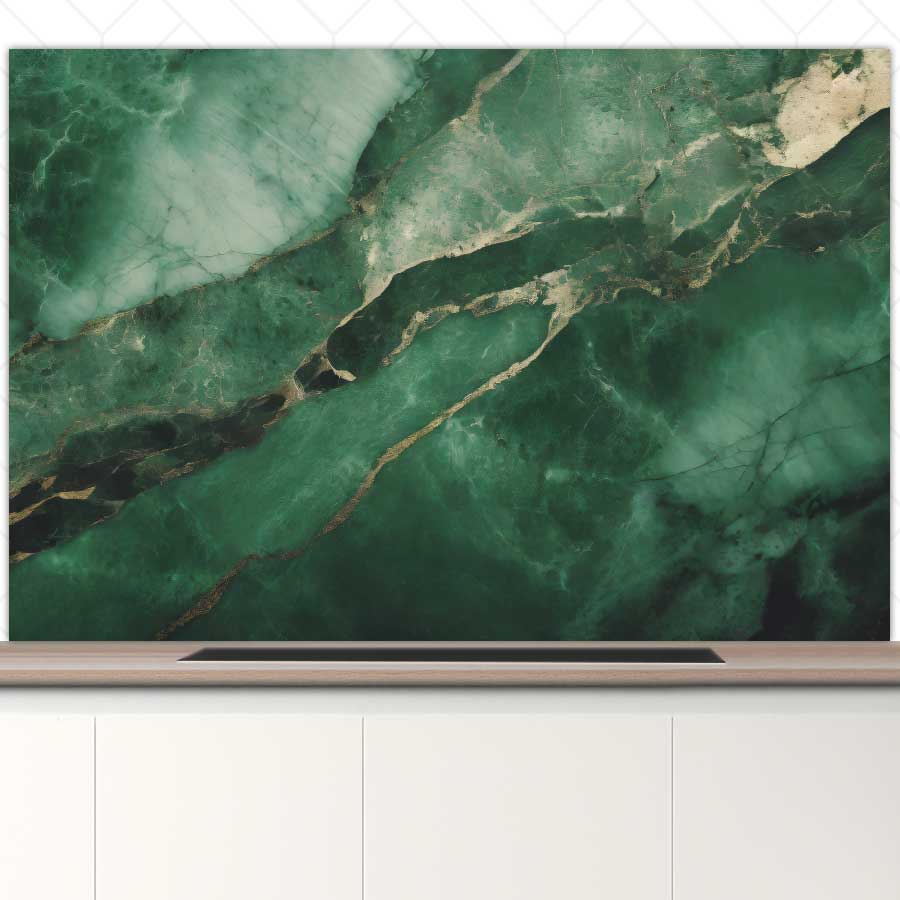 Spatscherm - Marmer Groen