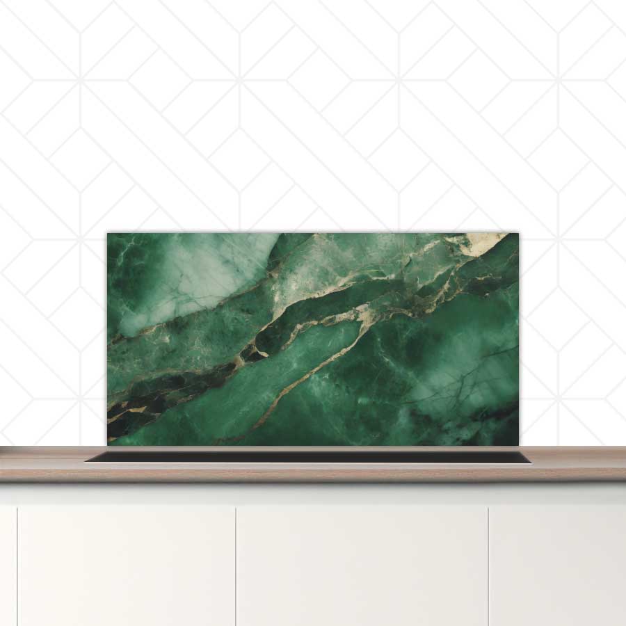 Spatscherm - Marmer Groen