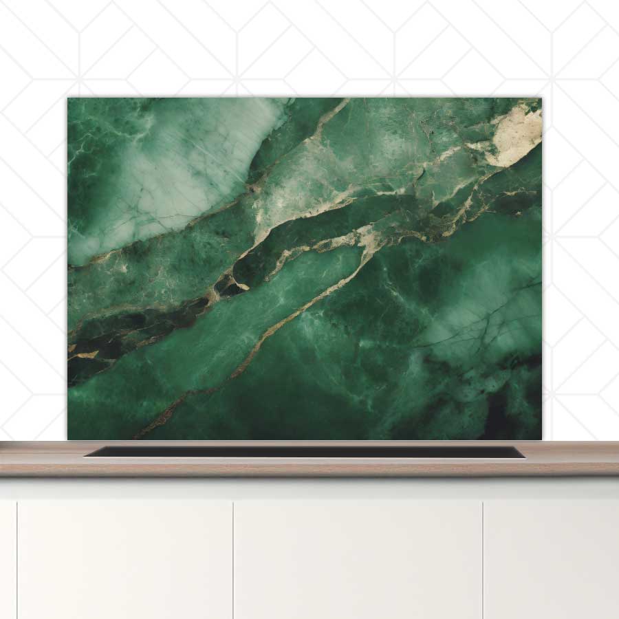 Spatscherm - Marmer Groen